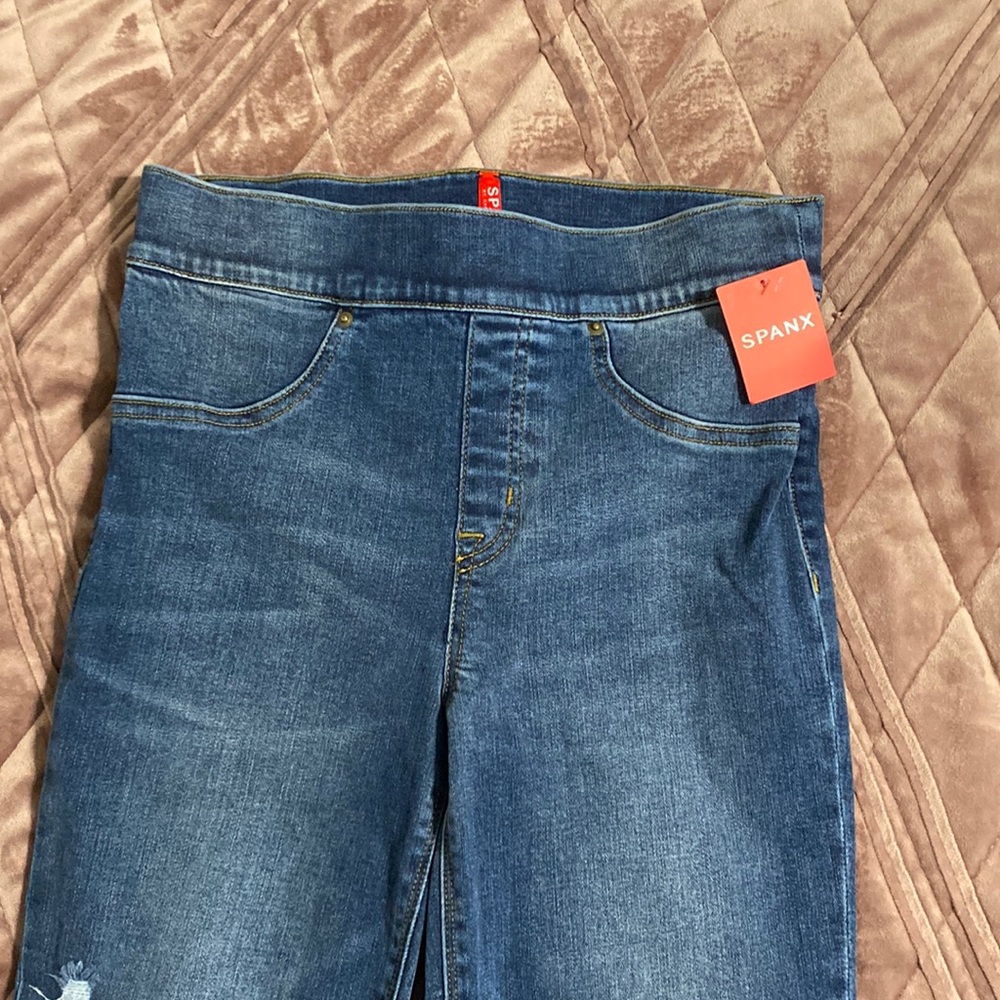Spanx distressed denim legging new with tag, size small